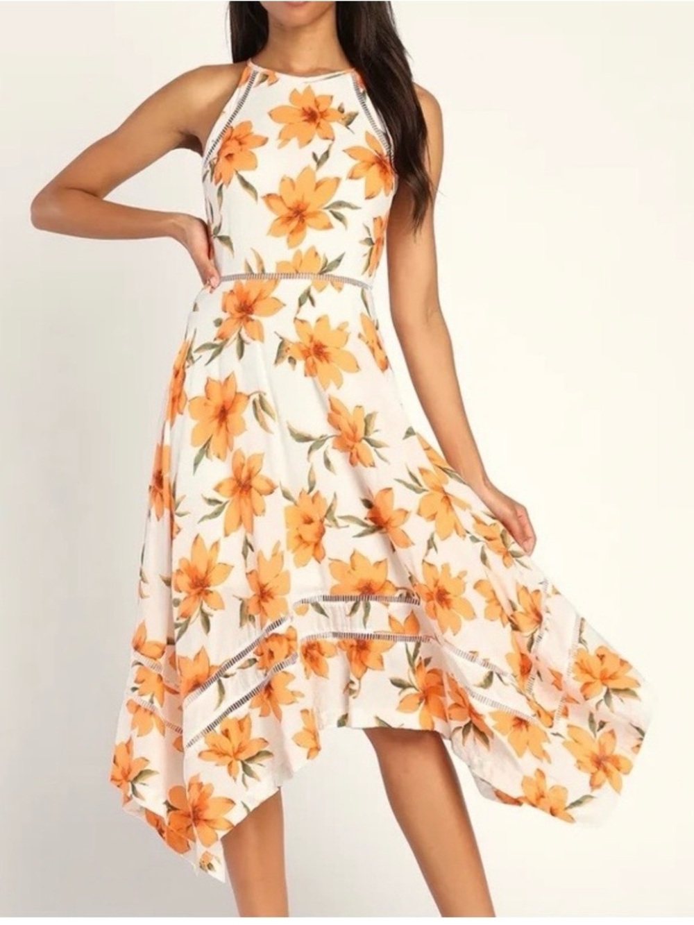 Lulus Floral Midi Dress, Size XL, NWT